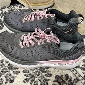 Hoka Women's Charcoal and Blush Athletic Shoes